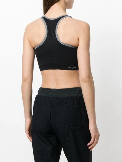 Shop Ea7 Logo Crop Top In Black