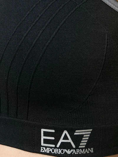 Shop Ea7 Logo Crop Top In Black