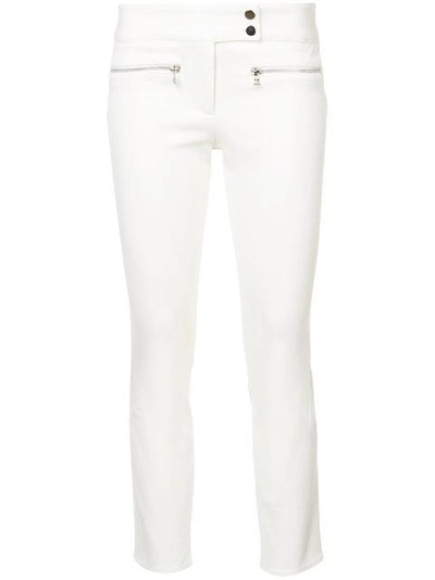 Shop Veronica Beard Metro Cropped Kicked Flare Trousers In White