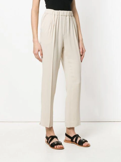Shop Twinset Twin-set High Rise Trousers - Neutrals