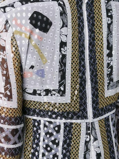 Shop Suno Metallic Printed V-neck Dress - Multicolour