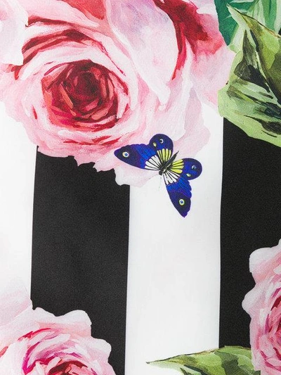 Shop Dolce & Gabbana Floral Stripe Bomber Jacket In Black