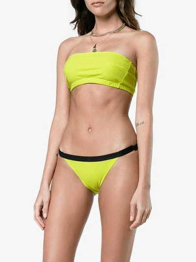Shop Jean Yu Hayden Bandeau Bikini In Green