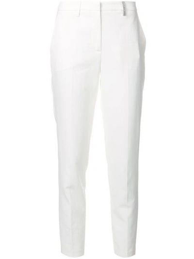 Shop Fabiana Filippi Embellished Belt Loop Trousers - White