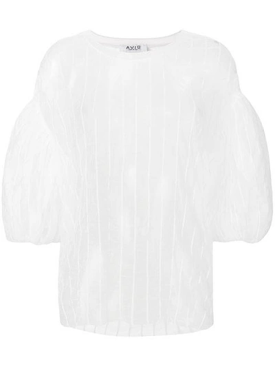 Shop Aviu Striped Sheer Blouse In White