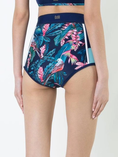 Shop Duskii Tropical Print Bikini Bottoms In Blue