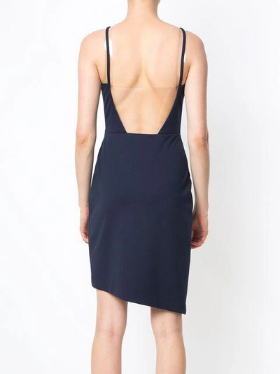 Shop Gloria Coelho Asymmetric Short Dress In Blue