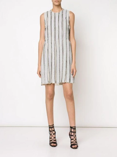 Shop Proenza Schouler Frayed Stripe Shift Dress - White