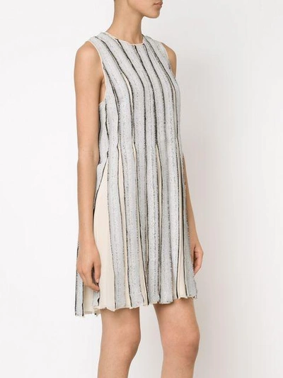 Shop Proenza Schouler Frayed Stripe Shift Dress - White