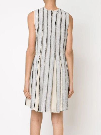 Shop Proenza Schouler Frayed Stripe Shift Dress - White