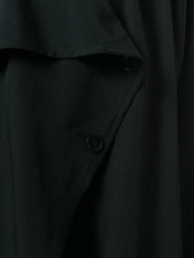 Shop Yohji Yamamoto Off-centre Button Coat - Black