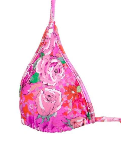 Shop Amir Slama Rose Print Triangle Bikini Set