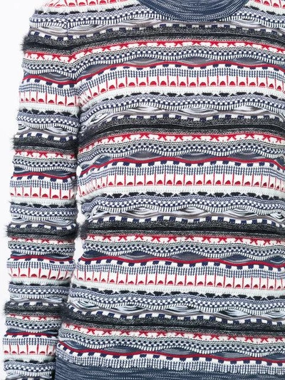 Shop Carven Patterned Knit Jumper - Multicolour