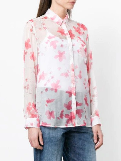 Shop Emporio Armani Floral Print Shirt - Pink