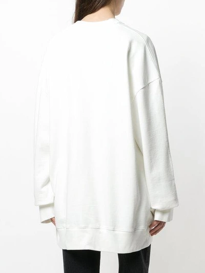 Shop Mm6 Maison Margiela Logo Printed Sweatshirt In White