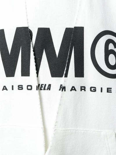 Shop Mm6 Maison Margiela Logo Printed Sweatshirt In White