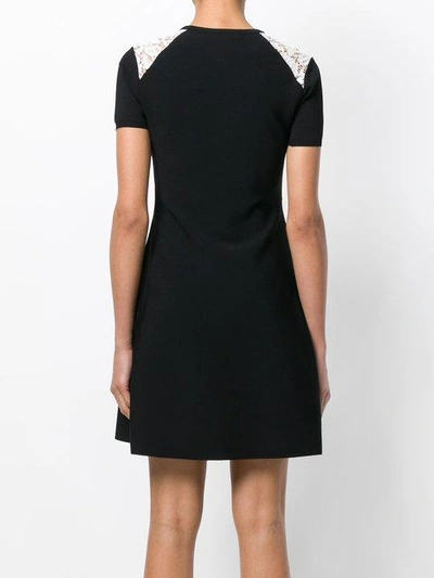 Shop Valentino Lace Panel Dress - Black