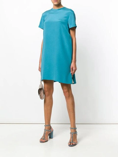 Shop Valentino Shortsleeved Shift Dress - Blue