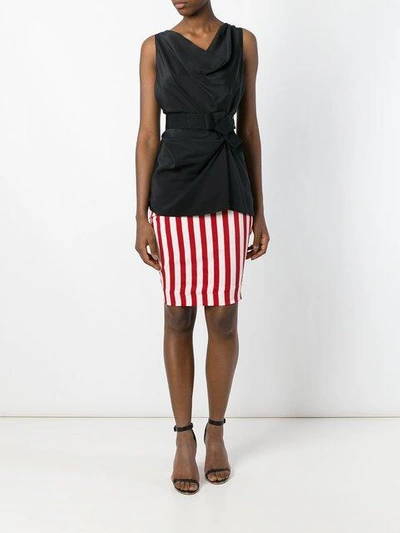 Lanvin Drape Front Sleeveless Blouse