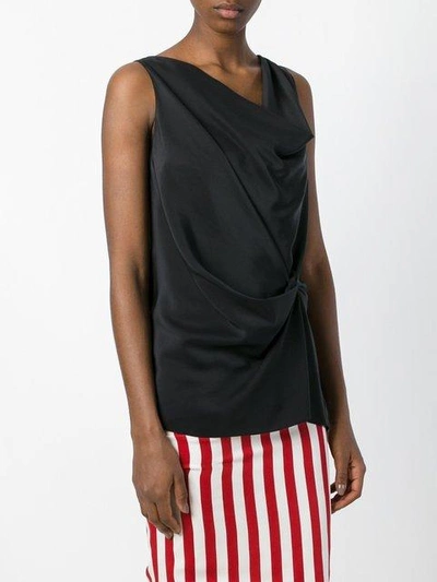 Lanvin Drape Front Sleeveless Blouse