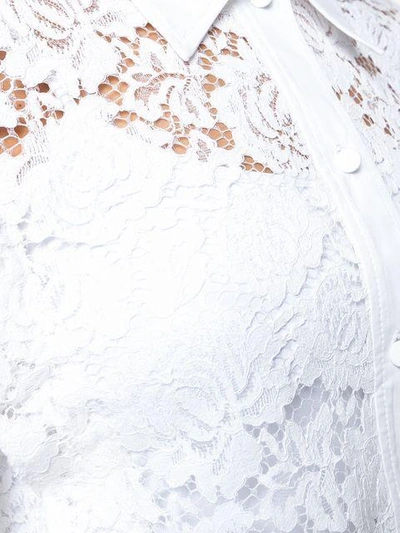 Shop Philosophy Di Lorenzo Serafini Cropped Lace Shirt - White