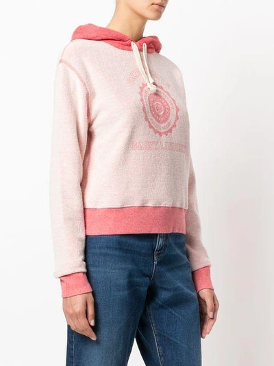 Shop Saint Laurent Logo Patch Hooded Sweatshirt In Pink