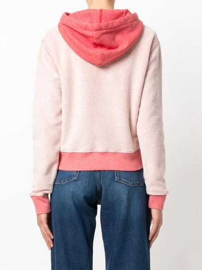 Shop Saint Laurent Logo Patch Hooded Sweatshirt In Pink