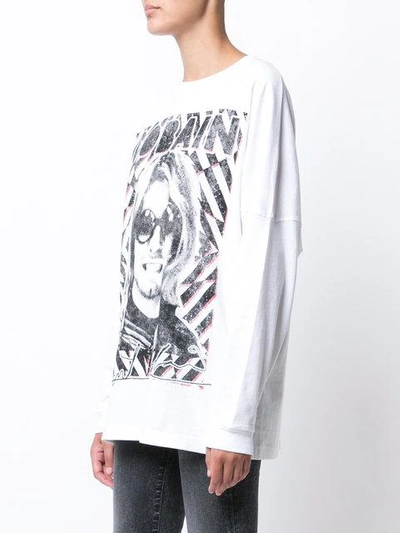 Shop R13 Kurt Cobain Print Oversized T-shirt - White