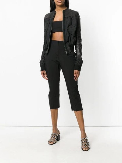 Shop Isabel Benenato Cropped Trousers In Black