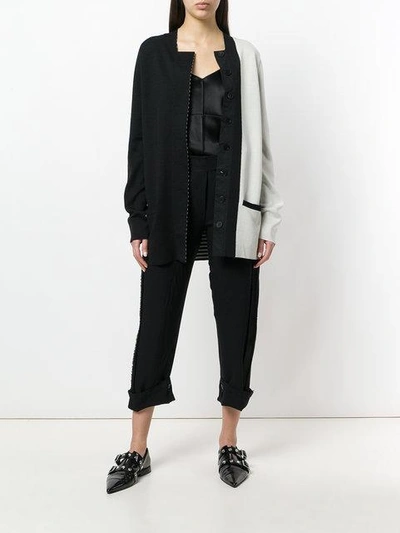 Shop Haider Ackermann Colour Block Cardigan In Black