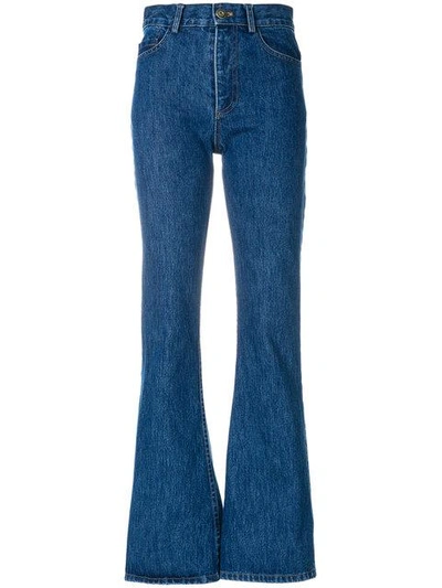 Shop Matthew Adam Dolan High Rise Flared Jeans In Blue