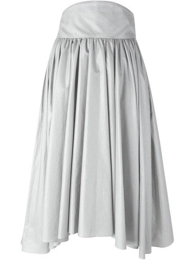Shop Olympia Le-tan Pleated A-line Skirt - Metallic