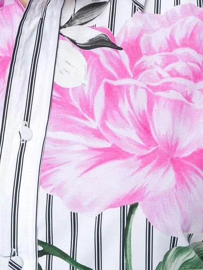 Shop Off-white Striped Floral Shirt In Multicolour