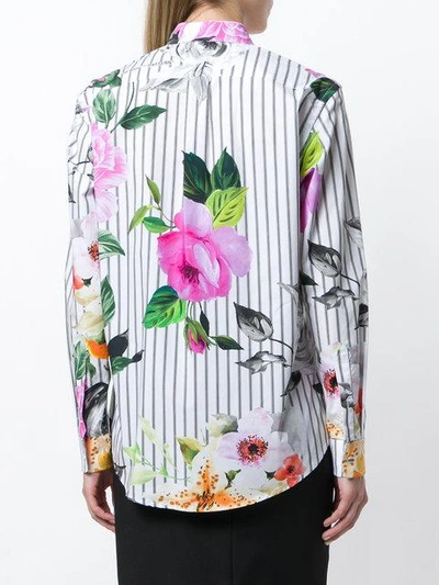 Shop Off-white Striped Floral Shirt In Multicolour