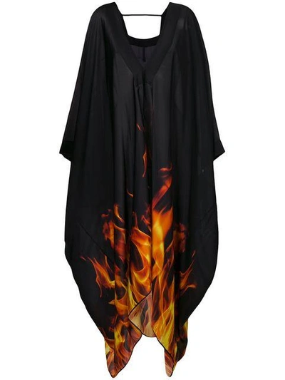 Shop Gareth Pugh Flame Kaftan Dress - Black