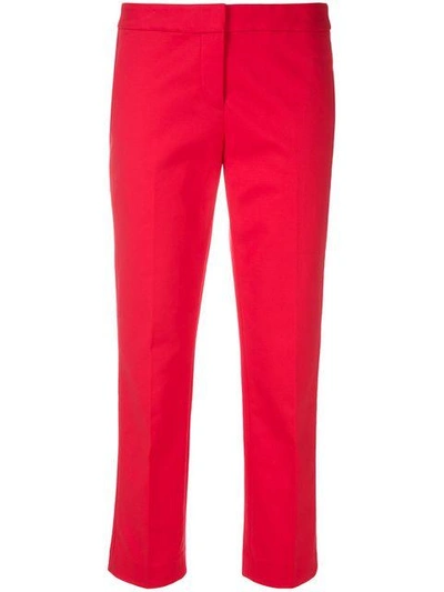 Shop Michael Michael Kors Cropped Tailored Trousers In Red