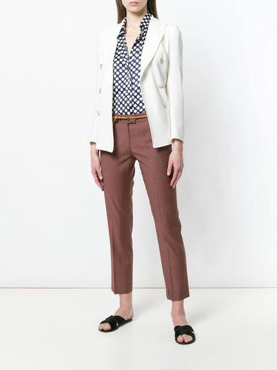 Shop Alberto Biani Double Breasted Blazer In White