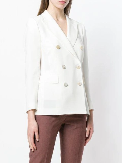 Shop Alberto Biani Double Breasted Blazer In White