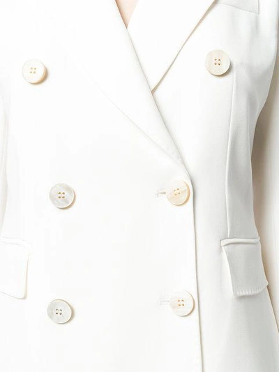 Shop Alberto Biani Double Breasted Blazer In White
