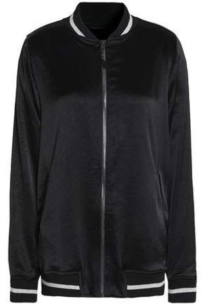 Shop Koral Woman Satin-crepe Bomber Jacket Black