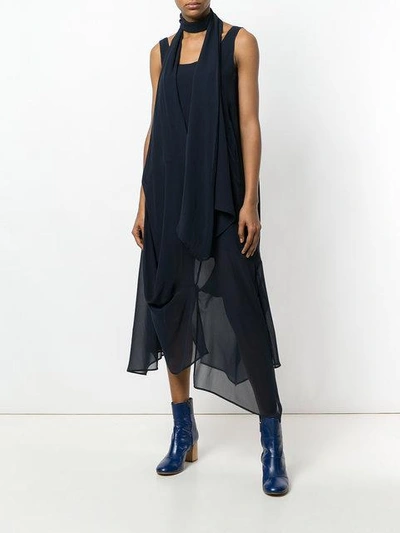 Shop Christian Wijnants Daria Scarf-detail Asymmetric Midi Dress