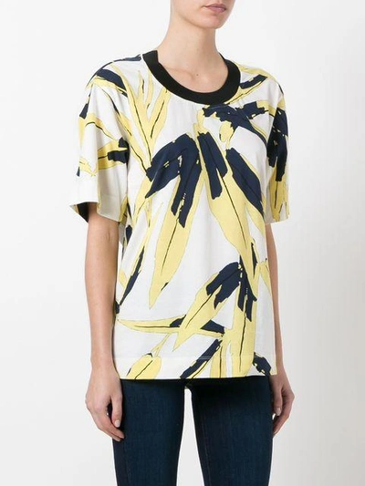 Shop Marni Leaf Print T-shirt - White