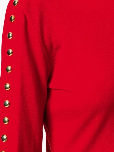 Shop Balmain Stud Detail Top - Red