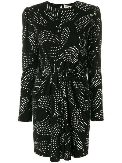 Shop Saint Laurent Glitter Spot Mini Dress - Black