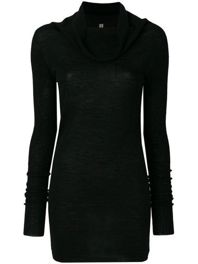 Shop Rick Owens Cowl Neck Jumper - Black