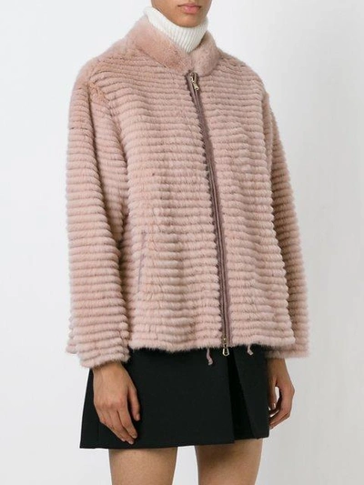 Shop Liska Cashmere Zip Front Jacket - Pink