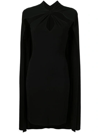 Shop Dsquared2 Fitted Cape Dress In Black