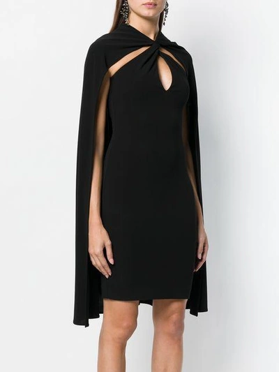 Shop Dsquared2 Fitted Cape Dress In Black