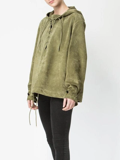 crosta suede lace-up hoodie