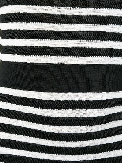 Shop Balmain Zipped Striped Dress